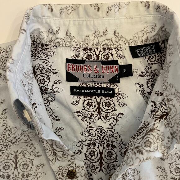 Panhandle Slim Brooks & Dunn Collection Shirt Mens M Western Pearl Snap Blue - Picture 5 of 16